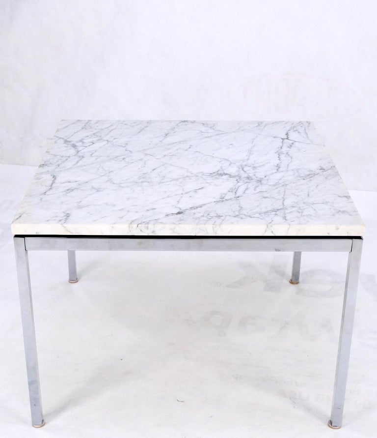 Florence Knoll Square Marble Top Solid Chrome Base Side End Coffee