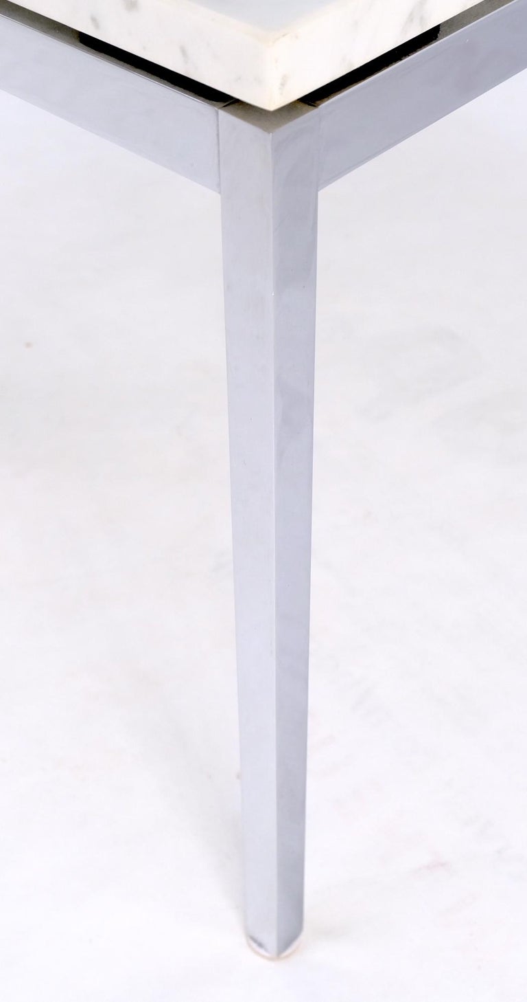 Florence Knoll Square Marble Top Solid Chrome Base Side End Coffee