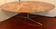 Florence Knoll Dining Table / Conference Table Chrome Quad Based Marble Top