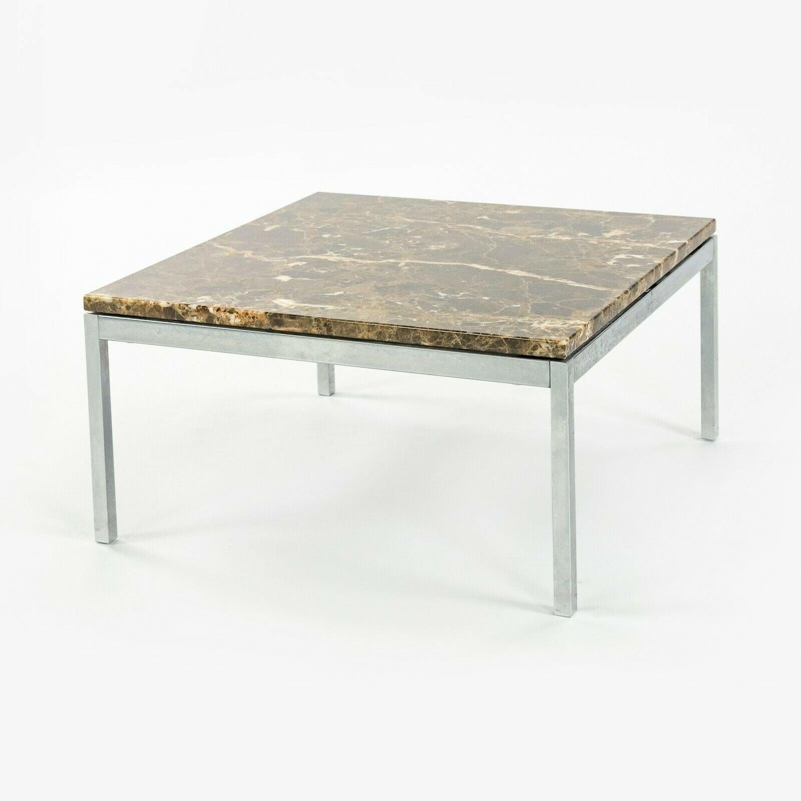 Florence Knoll Studio, quadratischer Espresso-Marmor-Beistelltisch oder Couchtisch in Quadrat (amerikanisch) im Angebot