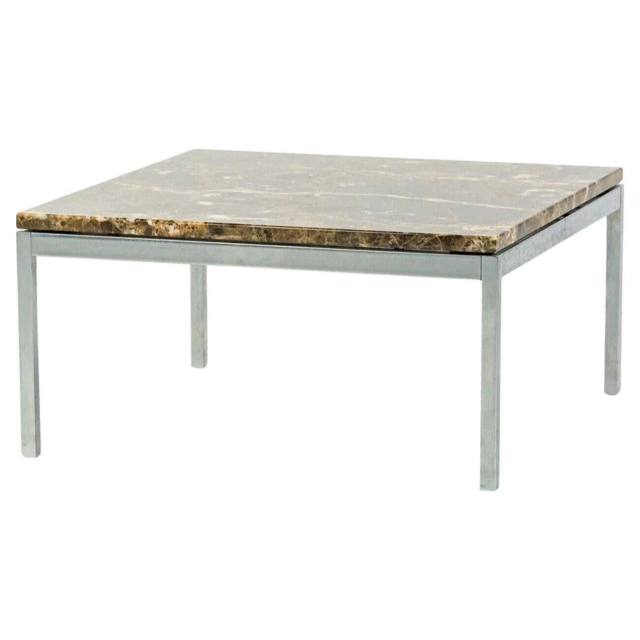 Florence Knoll Studio Square Espresso Marble Low Side or Coffee Table in Square For Sale