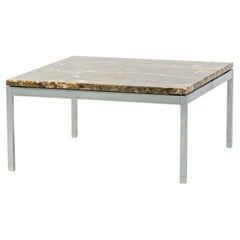 Florence Knoll Studio Square Espresso Marble Low Side or Coffee Table in Square