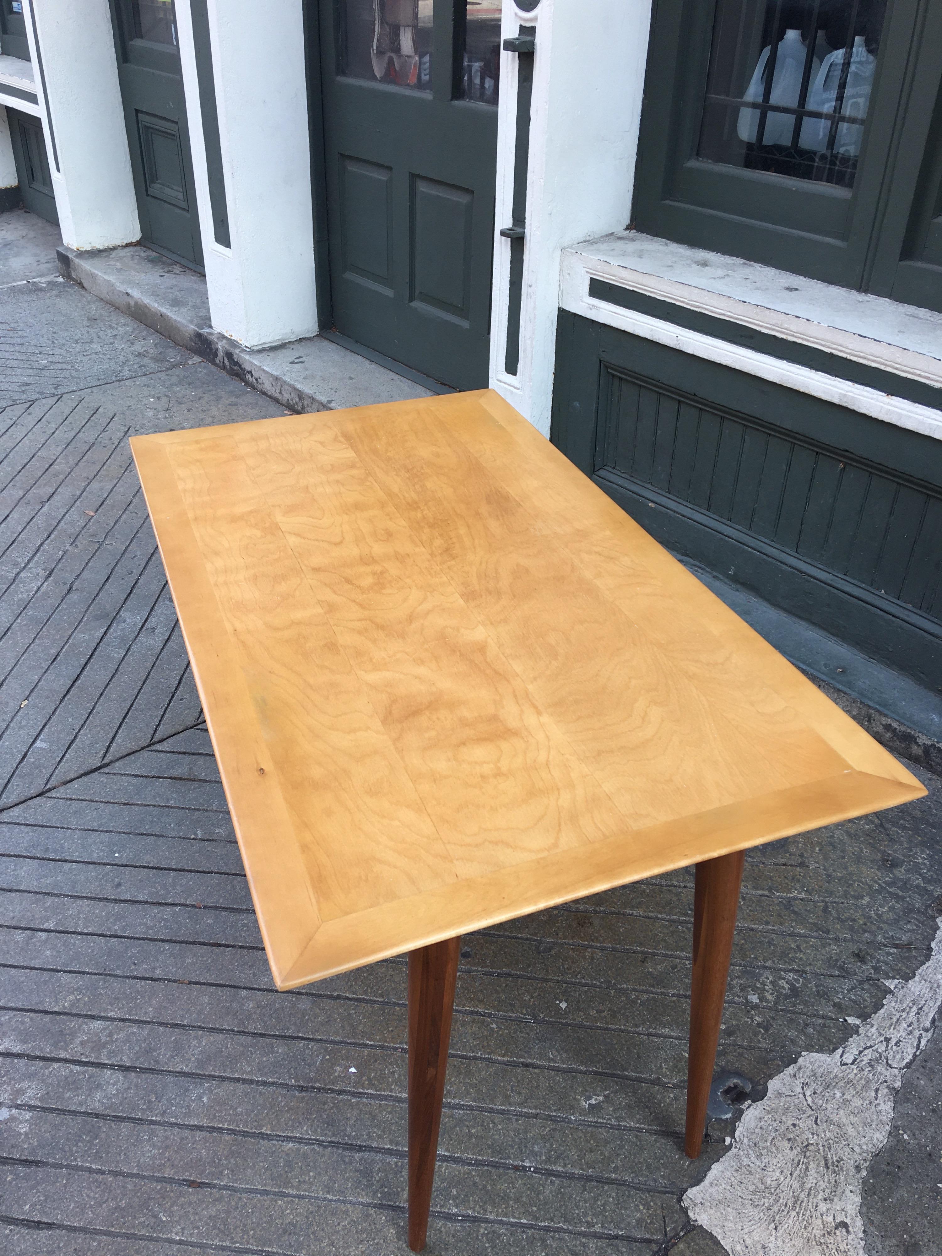 Mid-20th Century Florence Knoll Style Birch and Walnut Desk