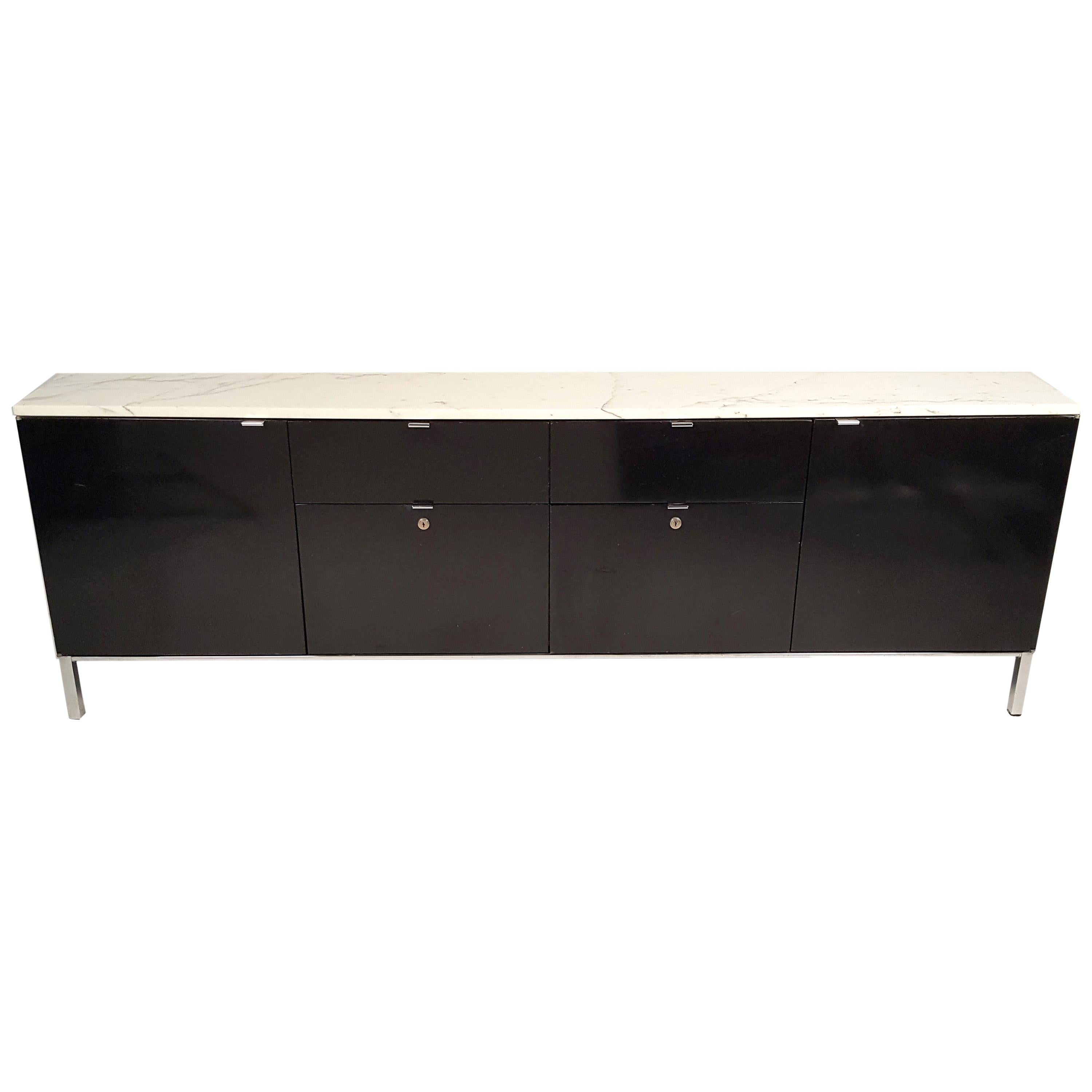 Florence Knoll Style Credenza with Matching File Cabinet by by Giacomo Buzzitta For Sale