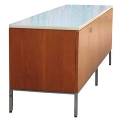 Florence Knoll Style Mid-Century Modern Marble-Top Sideboard or Credenza