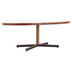 Florence Knoll Style Mid Century Rosewood and Brass Dining Table