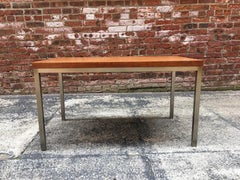 Florence Knoll Style Teak and Aluminum Coffee Table