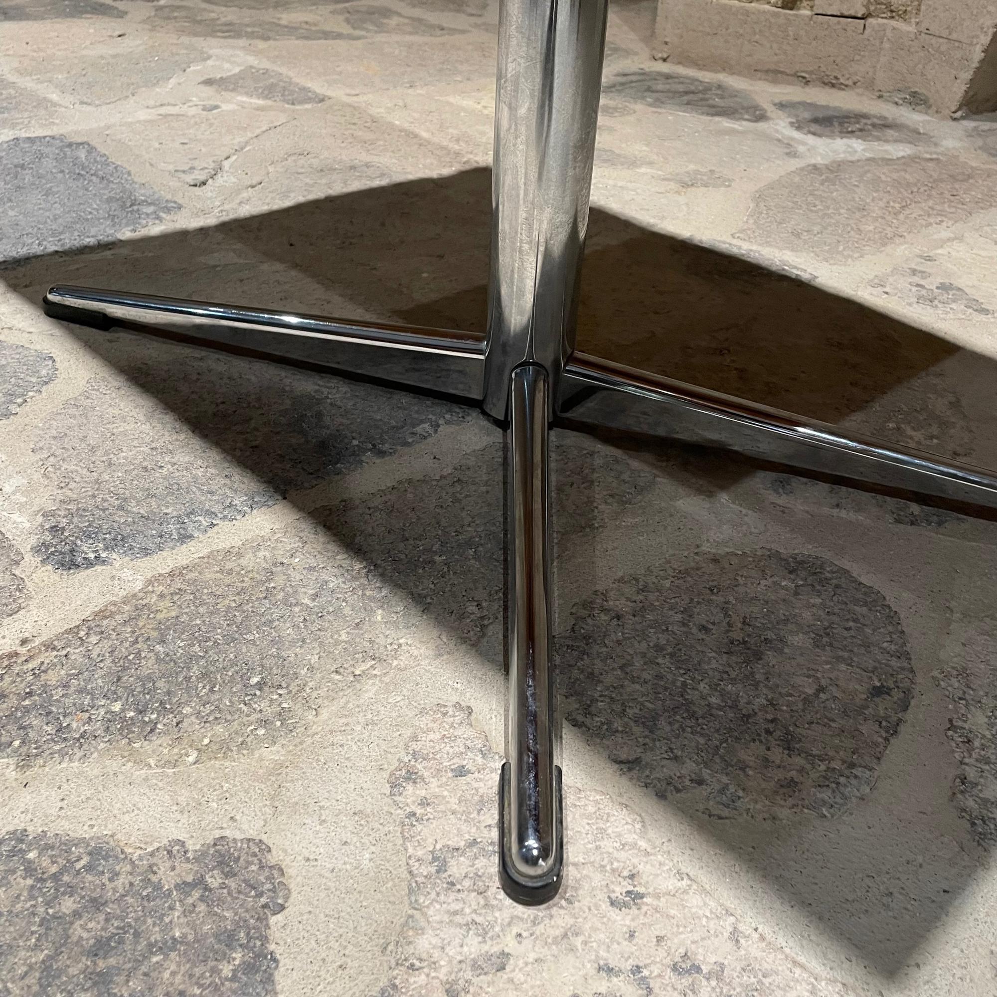 1970s Walnut Entryway Side Table Adjustable Chrome Style Knoll For Sale 1