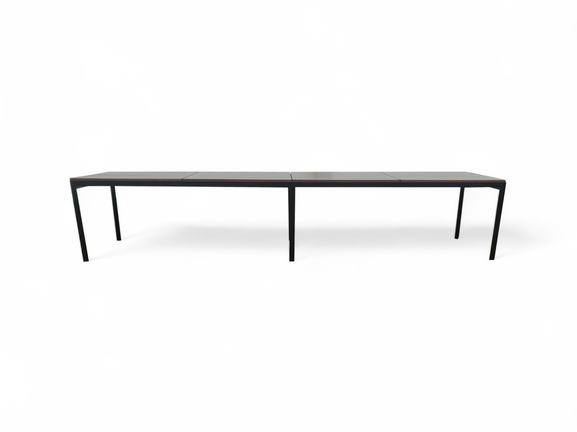 20th Century Florence Knoll T Angle Walnut Bench For Sale