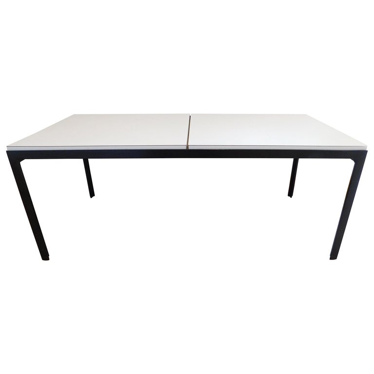 Florence Knoll TAngle White Laminate and Black Steel Coffee Table
