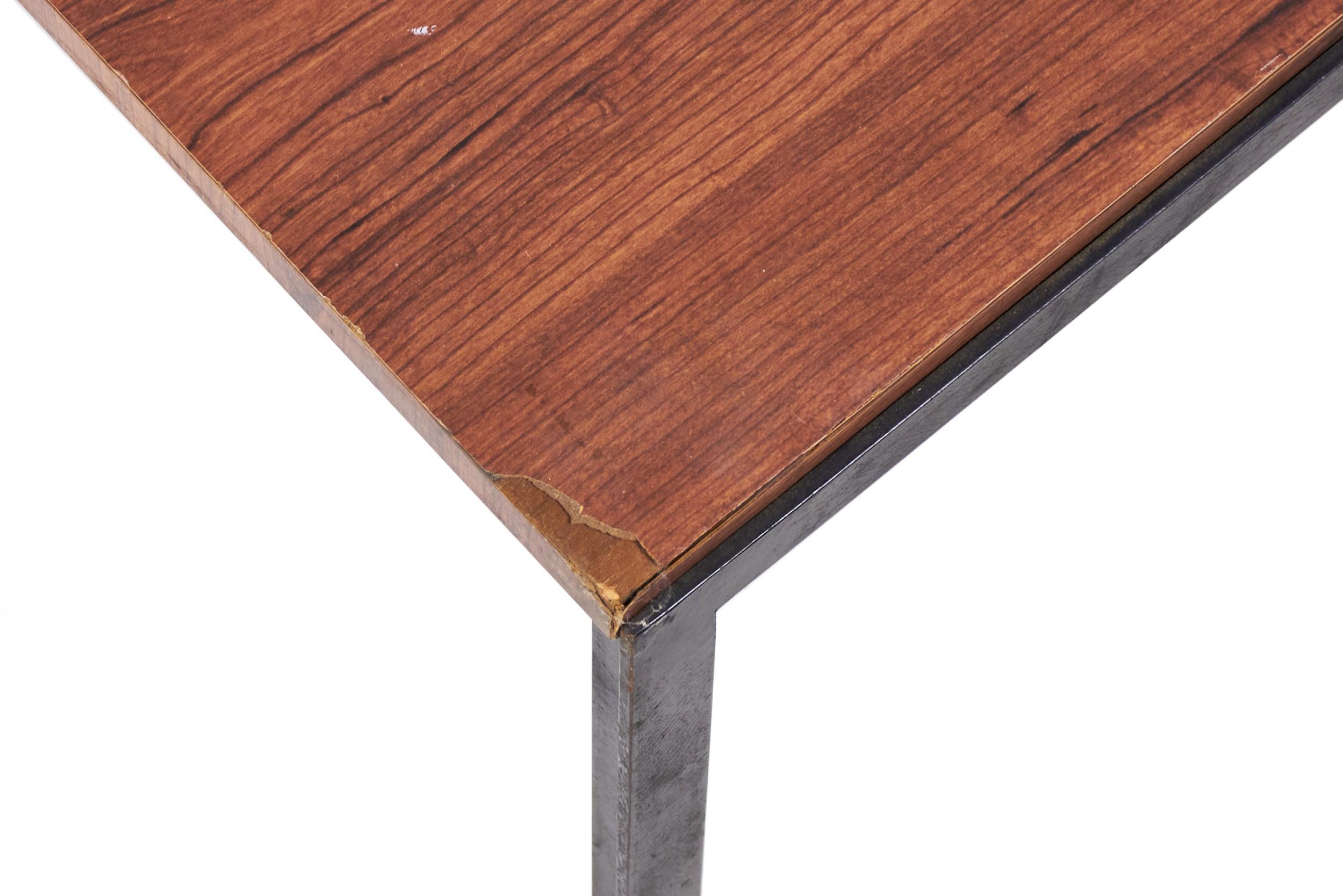 Florence Knoll T-Bar Walnut Laminate Coffee / Cocktail Table For Sale 3
