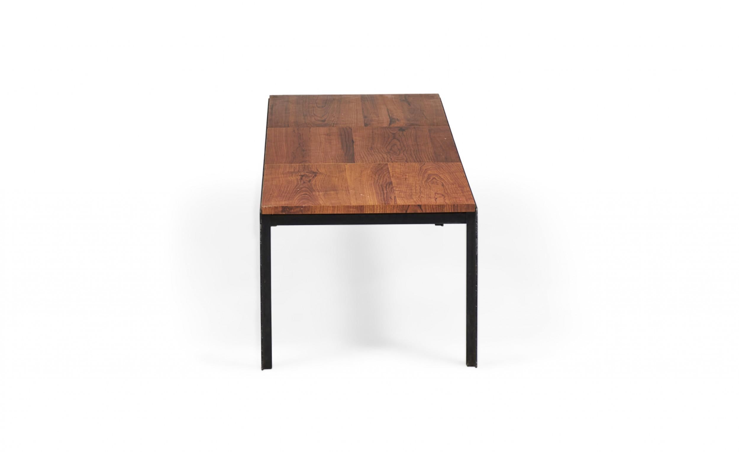 Mid-Century Modern Florence Knoll T-Bar Walnut Laminate Coffee / Cocktail Table For Sale