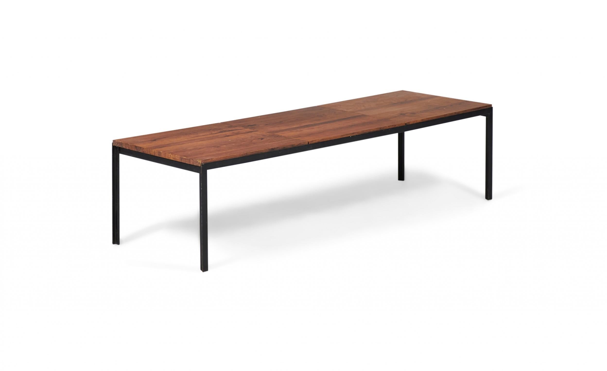 Florence Knoll T-Bar Walnut Laminate Coffee / Cocktail Table For Sale 1