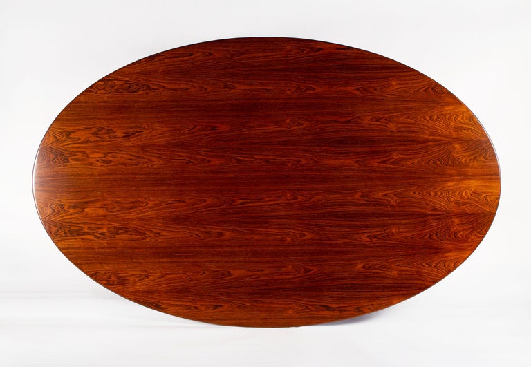 Mid-Century Modern Florence Knoll Table Desk in Exotic Brazilian Rosewood For Sale