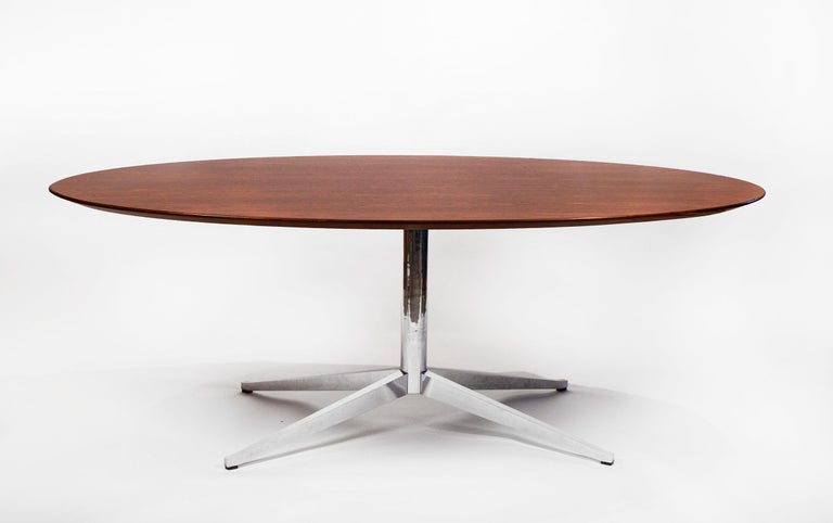 20th Century Florence Knoll Table Desk in Exotic Brazilian Rosewood For Sale