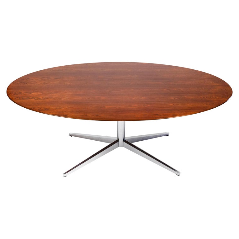 Florence Knoll Table Desk in Exotic Brazilian Rosewood For Sale