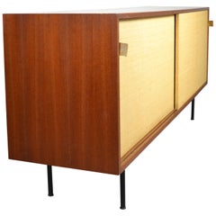 Vintage Florence Knoll Teak Sideboard Bast Sliding Doors Knoll International