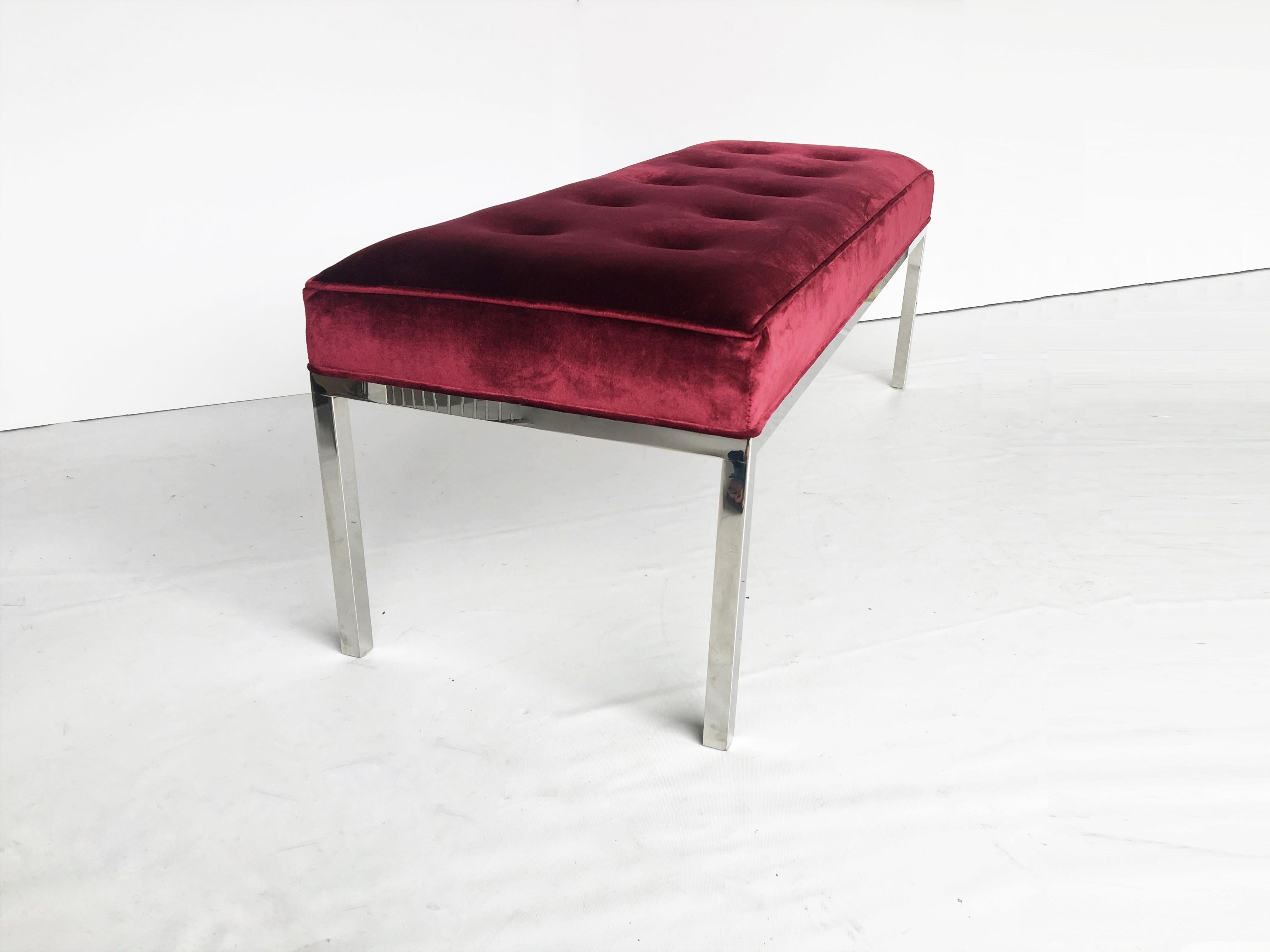 American Florence Knoll Tufted Bench For Sale