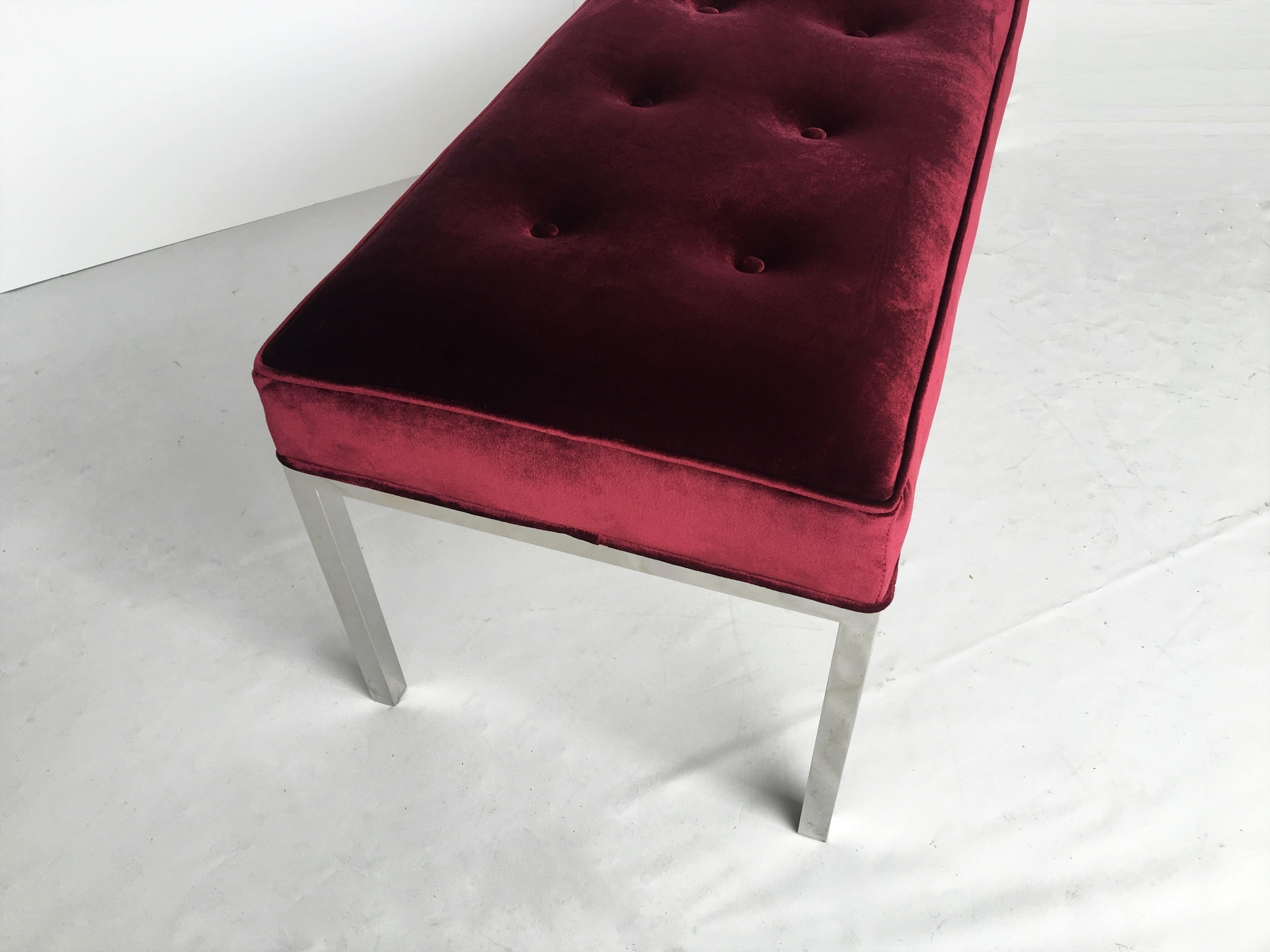 Florence Knoll Tufted Bench In Good Condition For Sale In Dallas, TX