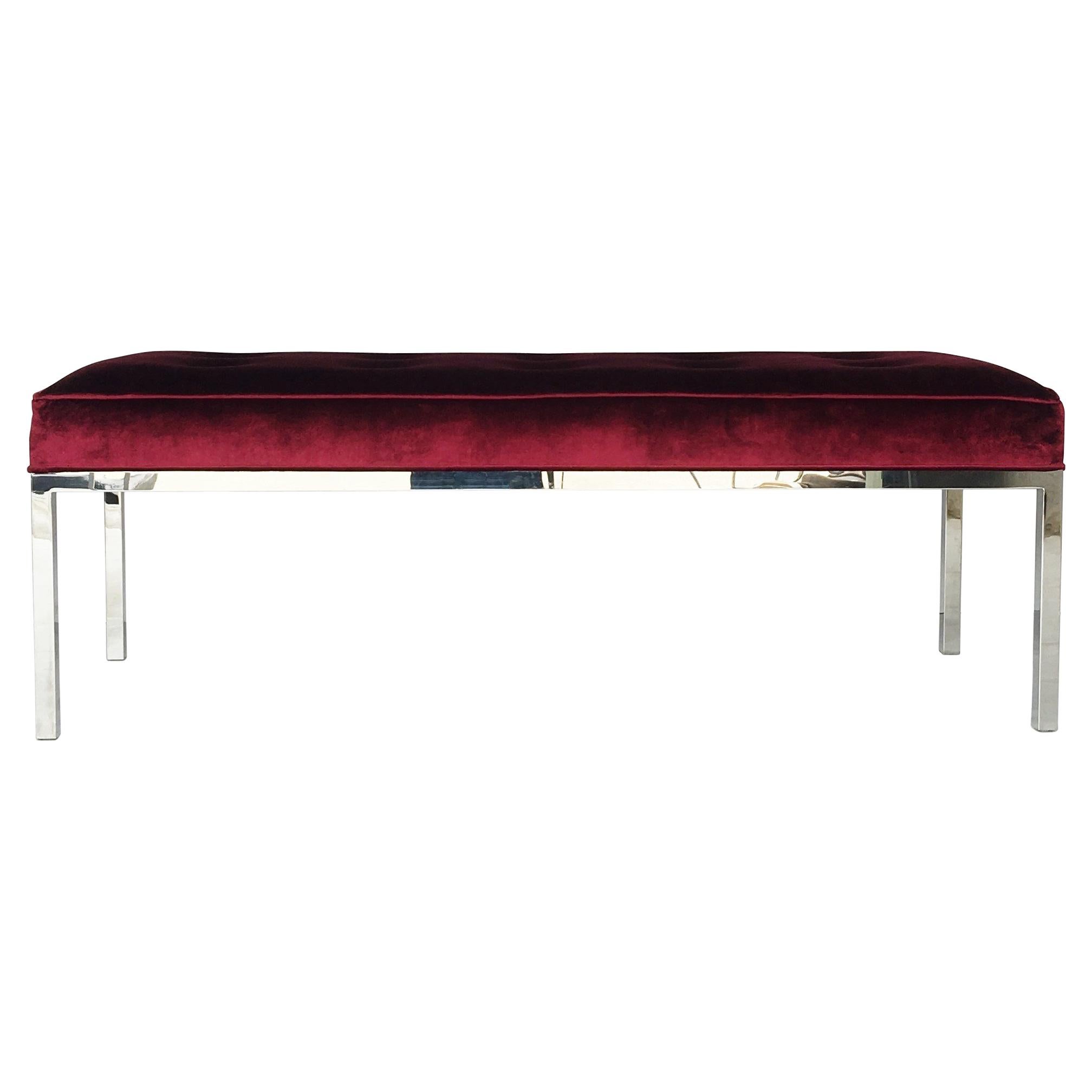 Florence Knoll Tufted Bench For Sale