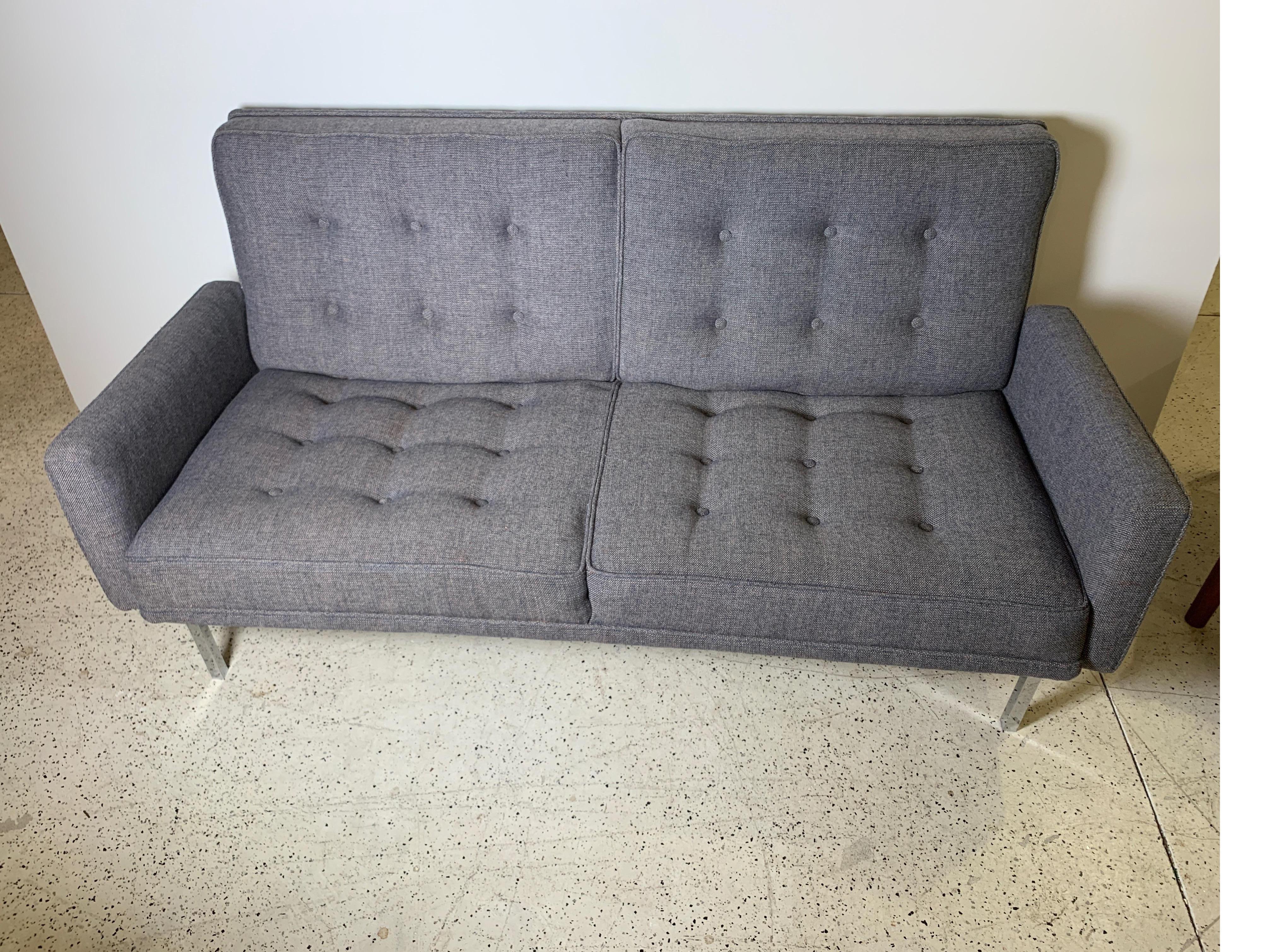 Mid-Century Modern Florence Knoll Two-Seat Sofa with Arms