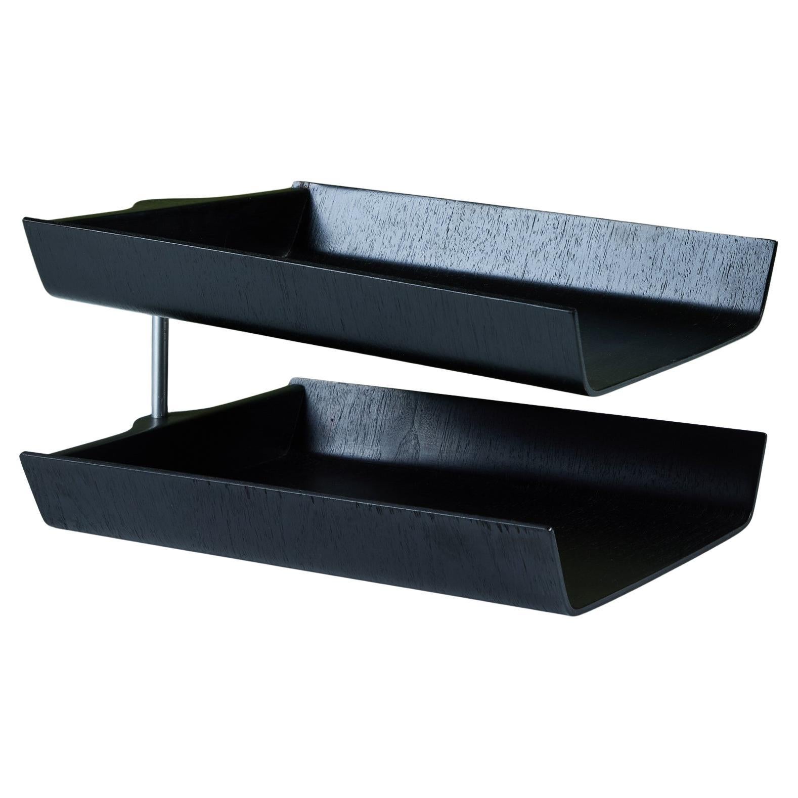 Florence Knoll Two-Tier Ebonized Walnut Paper Tray