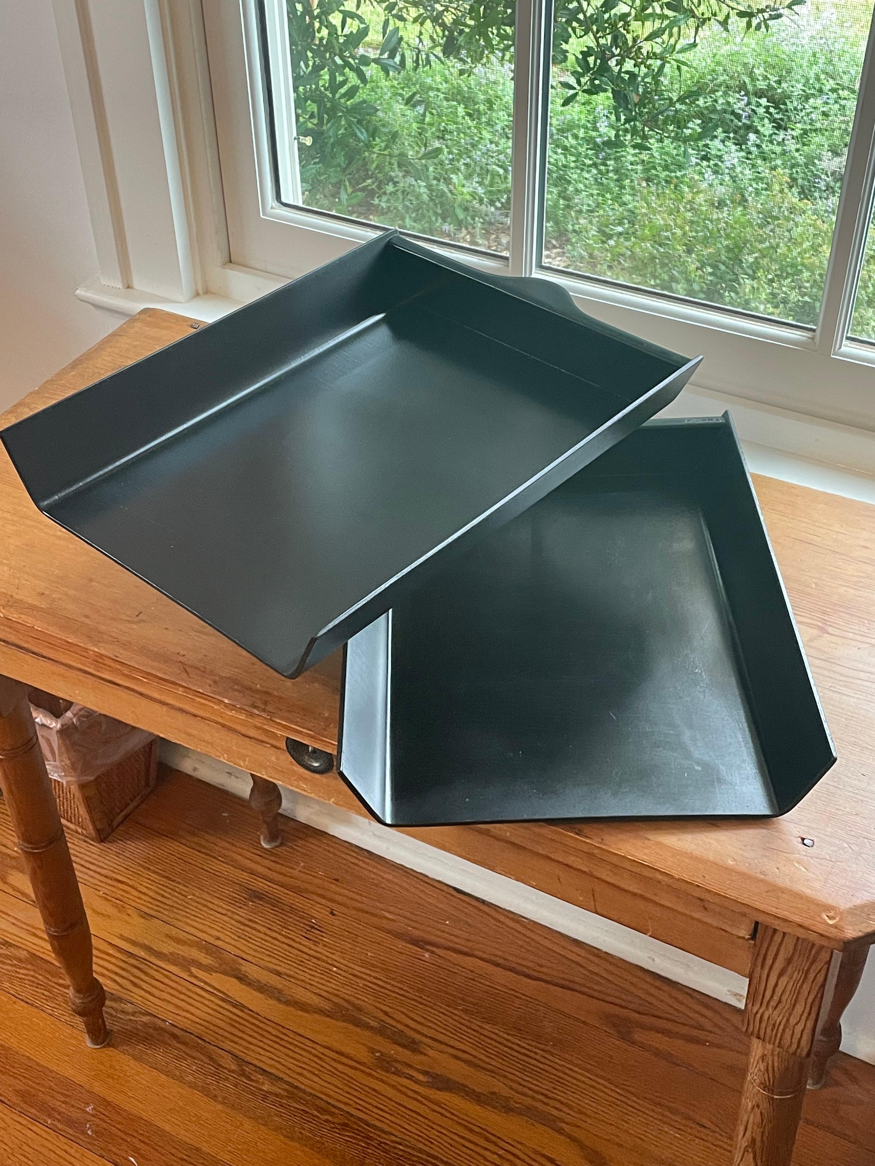 Ebonized Florence Knoll Two Tier Letter Tray