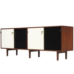 Florence Knoll Two-Tone Lacquer and Walnut Credenza
