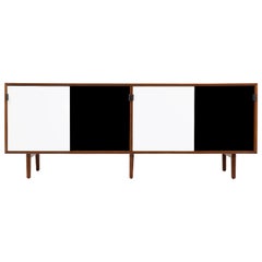 Florence Knoll Two-Tone Lacquered and Walnut Credenza