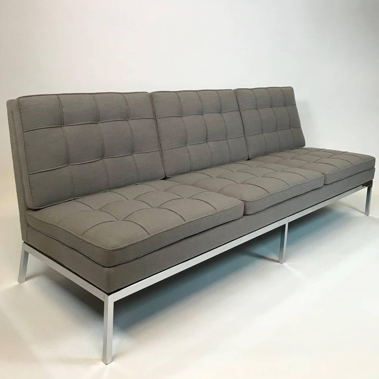 Florence Knoll Upholstered ThreeSeat Armless Sofa at 1stDibs