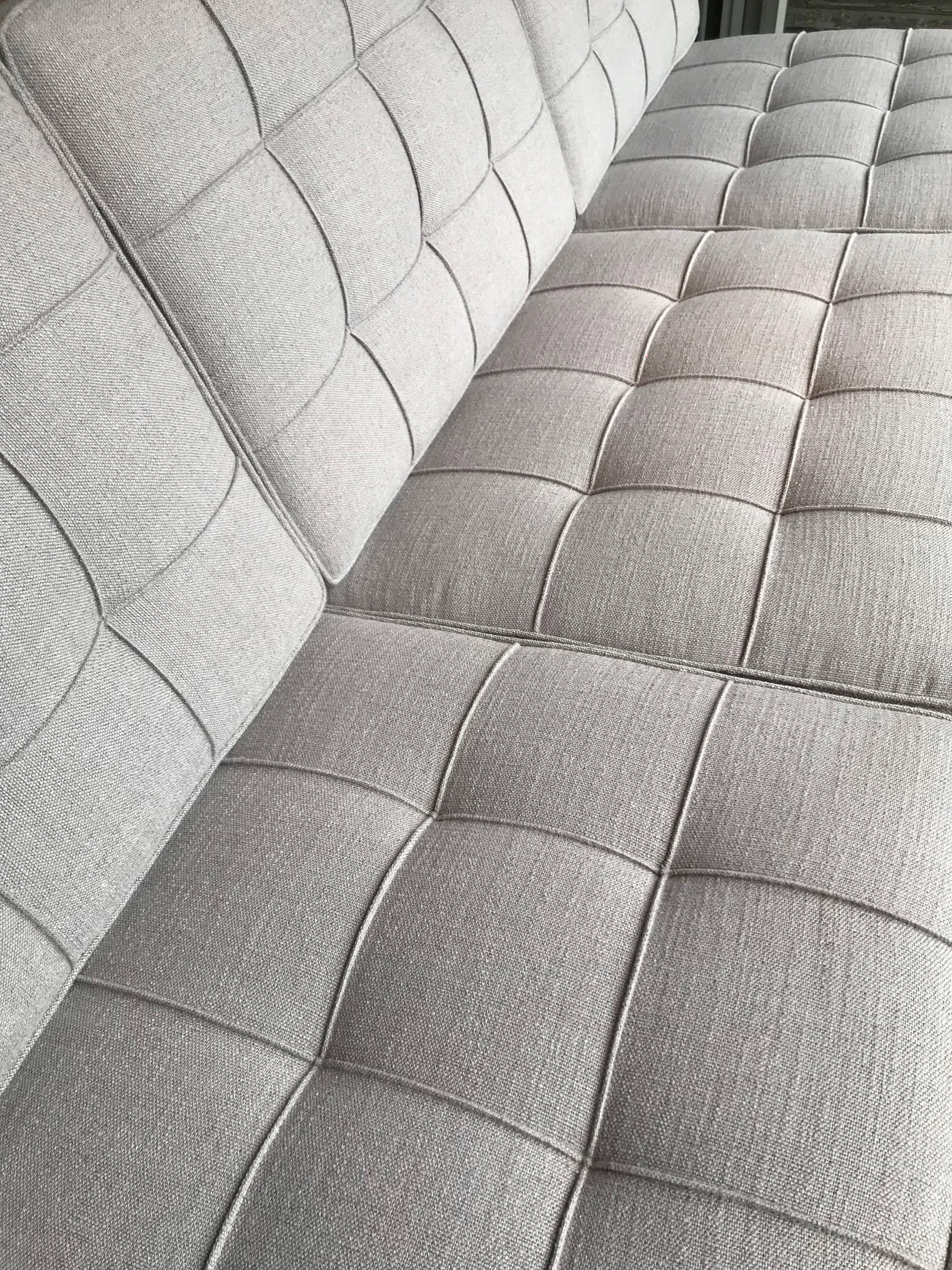 Florence Knoll Upholstered Three-Seat Armless Sofa 1