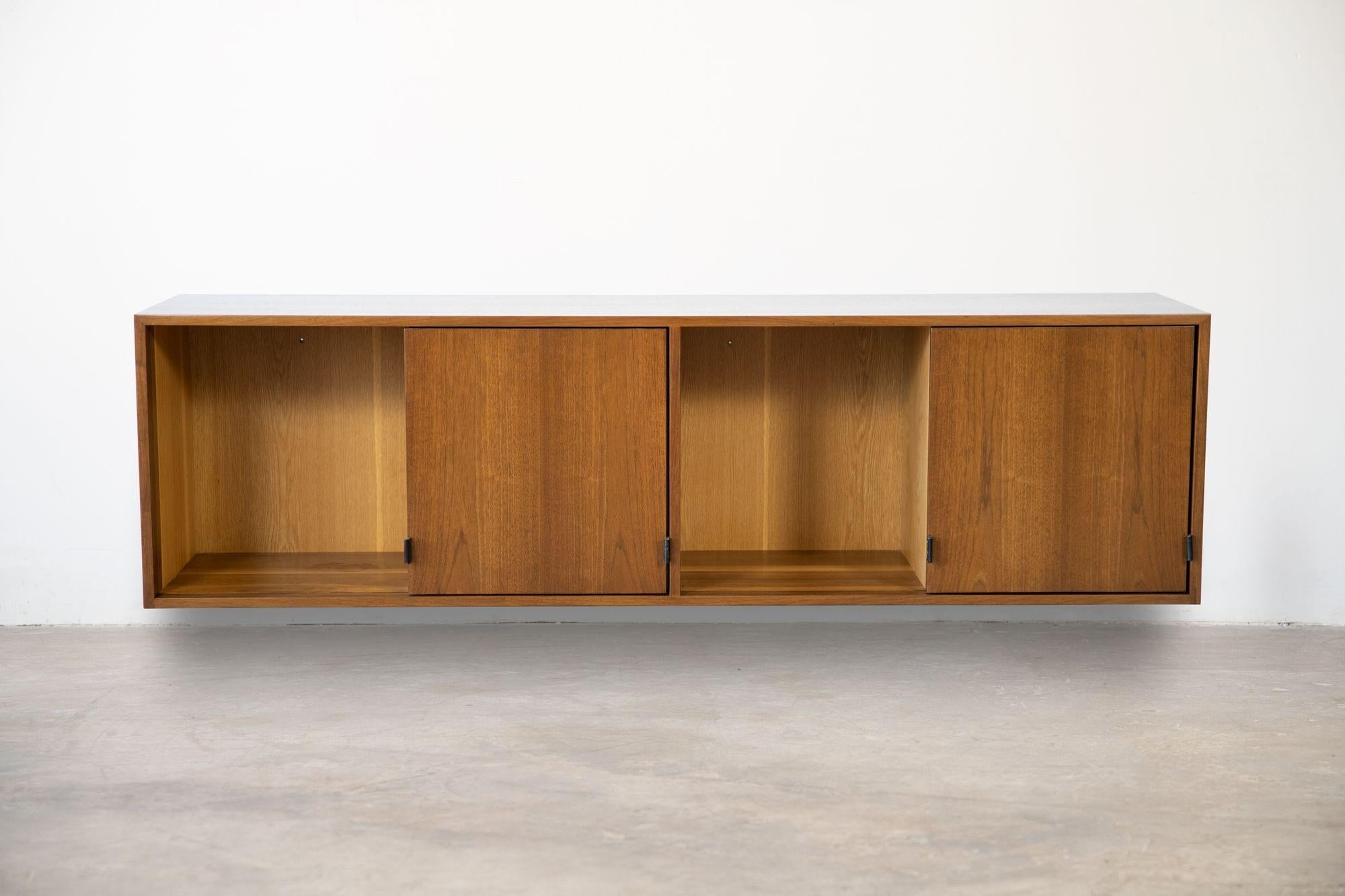 Florence Knoll Wall Mount Cabinet in Walnut with Oak Interior 1960s 1 of 2 5