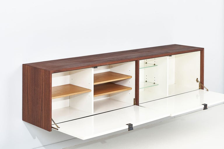 Wood Florence Knoll Wall Mount Credenza, 1950