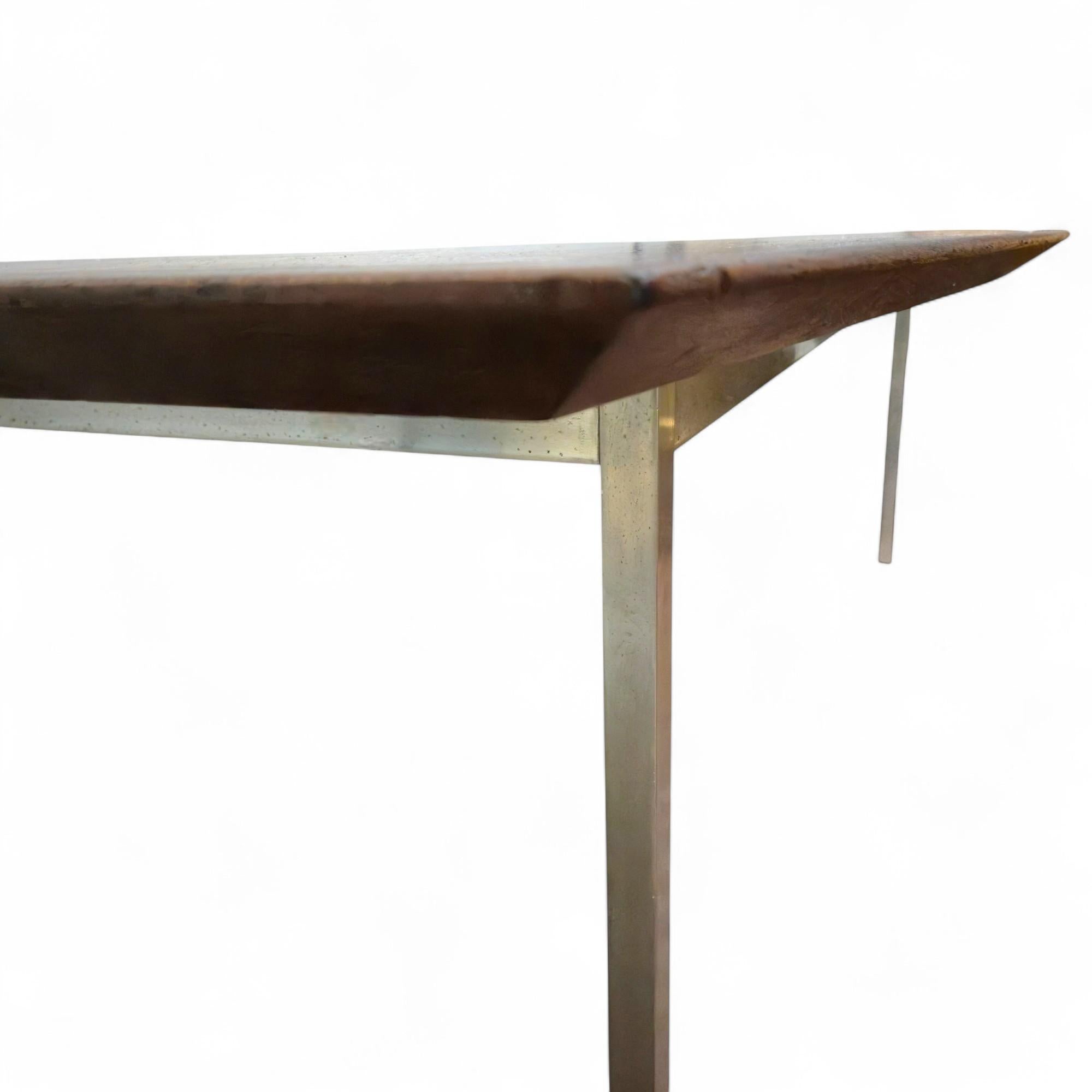 Florence Knoll Tavolo da pranzo in noce e cromo modello 580 per Knoll, 20° secolo in vendita 4