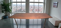 Florence Knoll Walnut & Chrome Model 580 Dining Table for Knoll, 20th Century