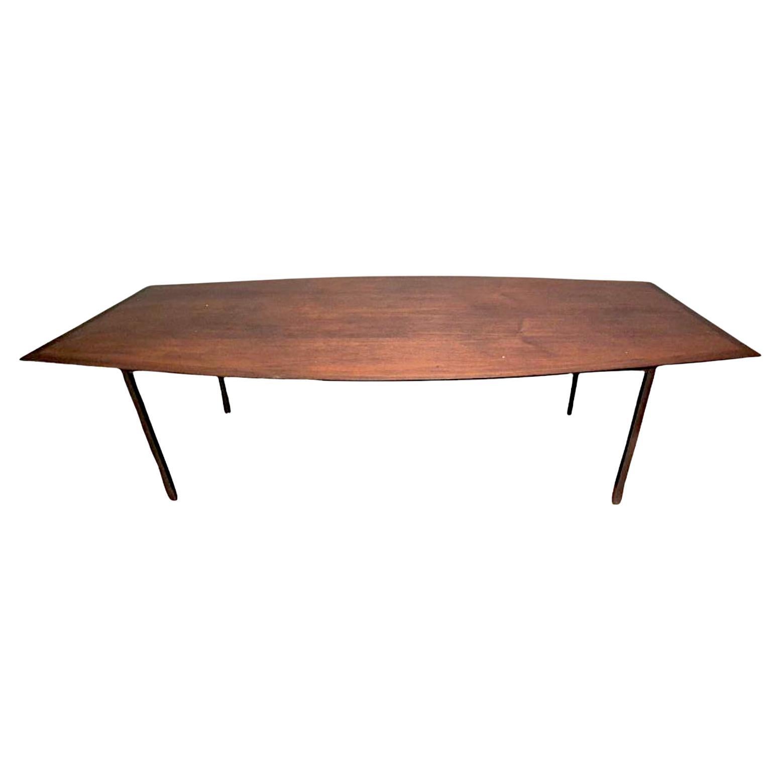Florence Knoll Tavolo da pranzo in noce e cromo modello 580 per Knoll, 20° secolo in vendita