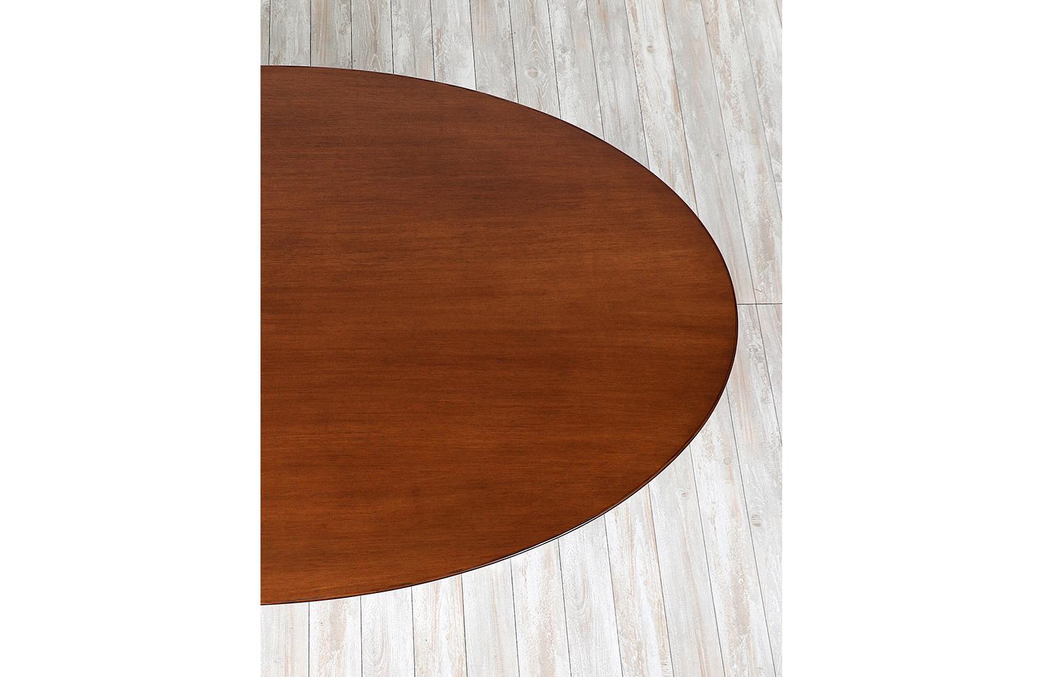 Florence Knoll Walnut & Chrome Oval Dining Table or Desk for Knoll Inc. For Sale 2