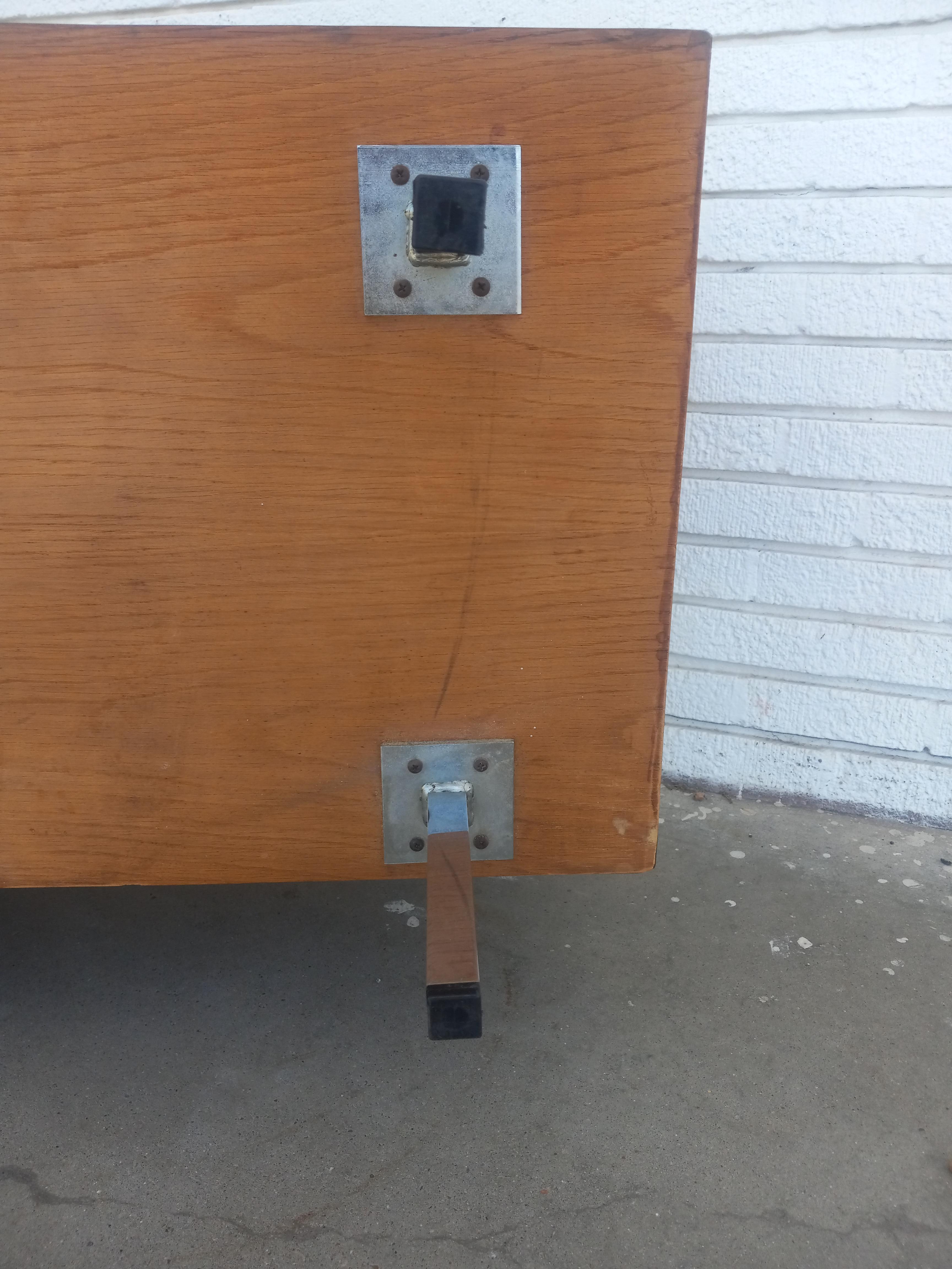 Florence Knoll Walnut Credenza cane doors w Leather Pulls 4