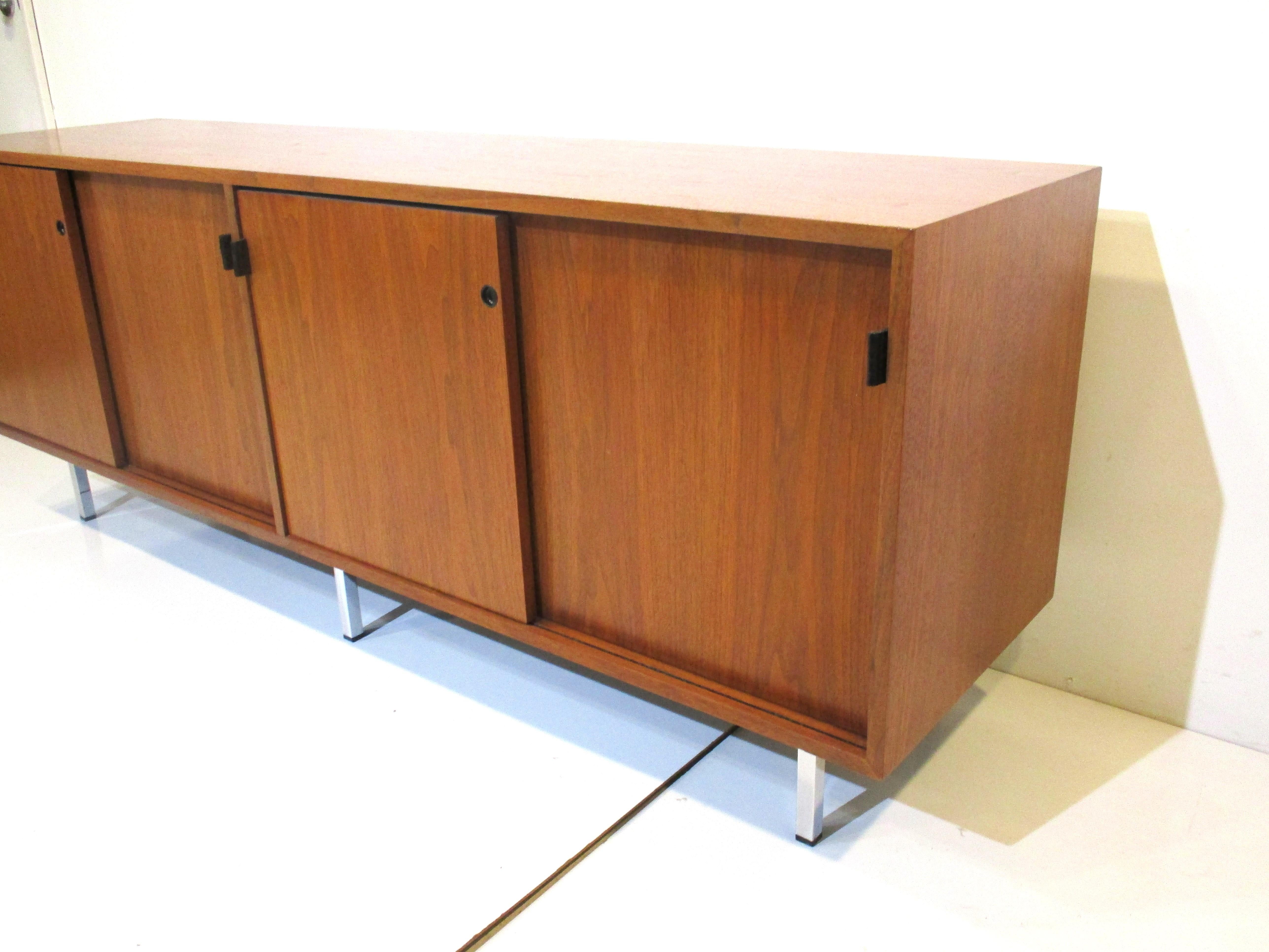Florence Knoll Walnut Credenza / Sideboard for Knoll 5