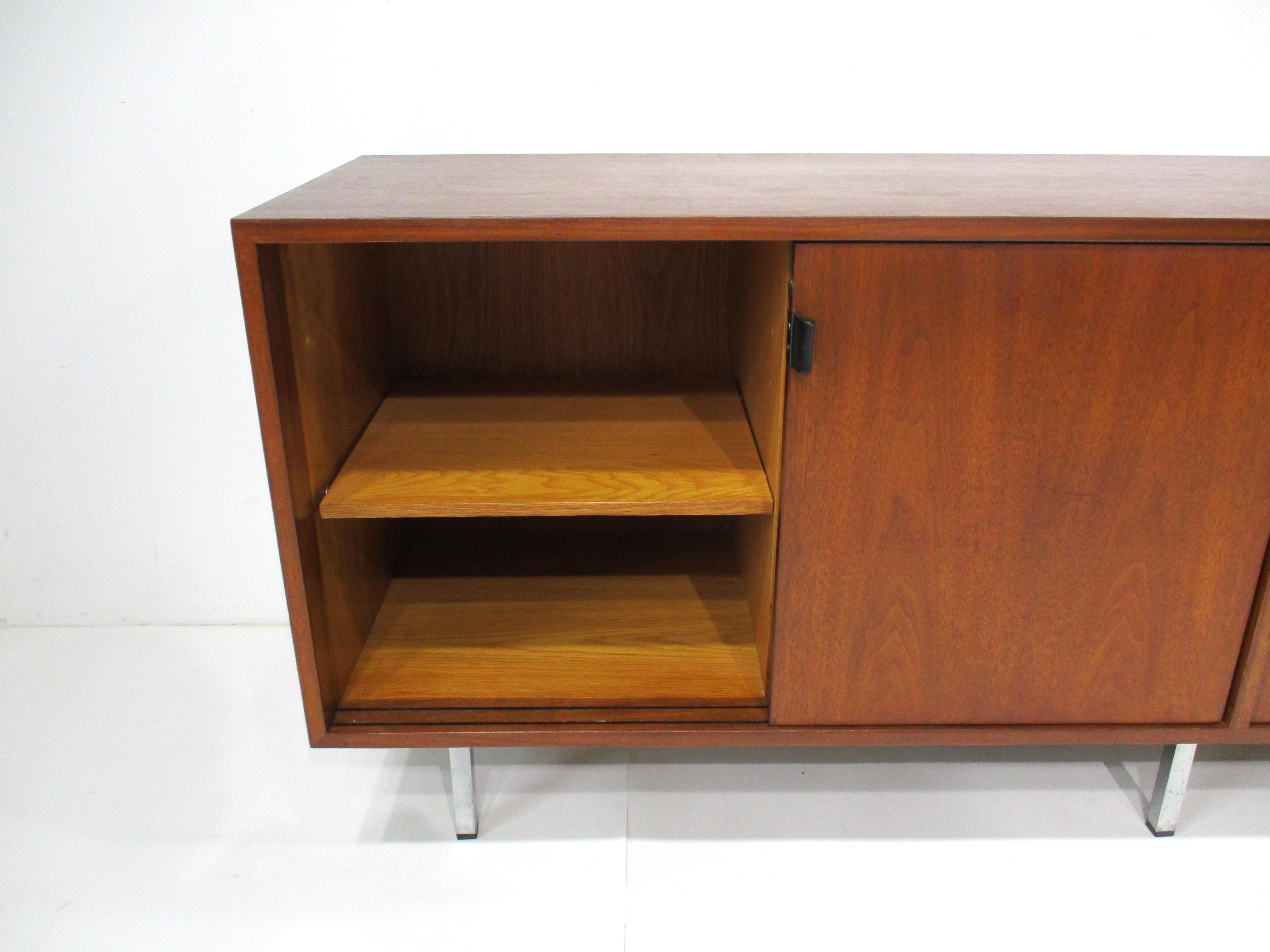 Florence Knoll Walnut Credenza / Sideboard for Knoll 1