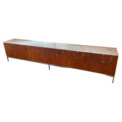 Florence Knoll Walnut Credenza with Calacutta Marble Top -  Beautiful Condition