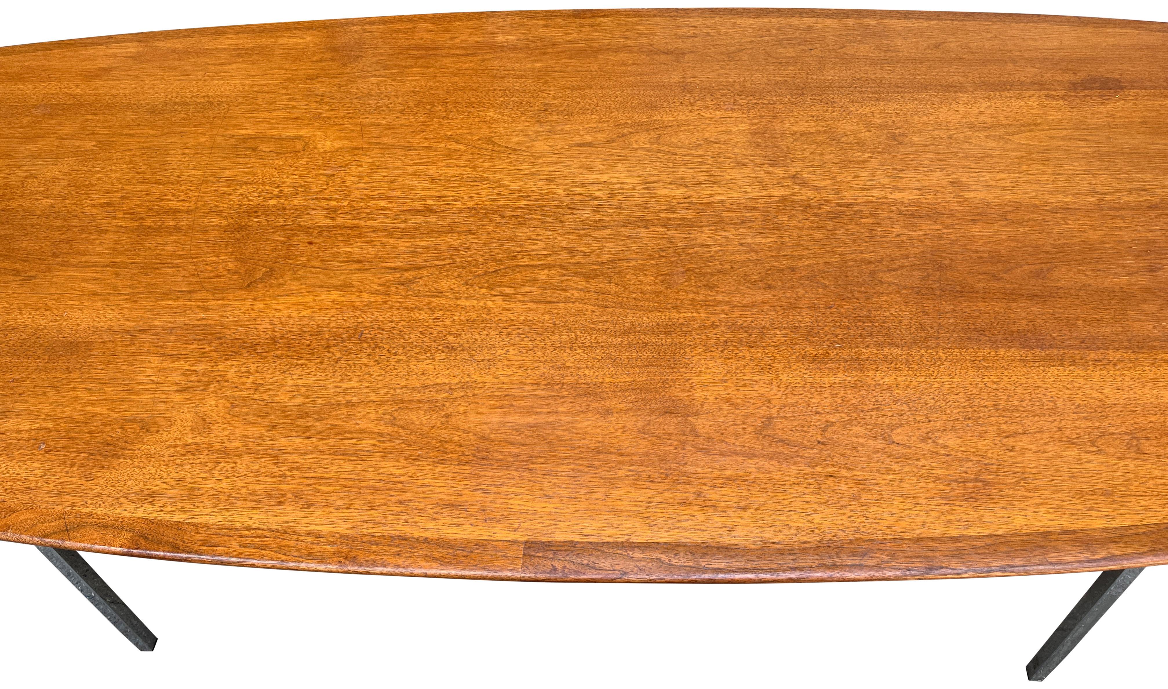 Monumental Florence Knoll Walnut Dining or Conference Table 7