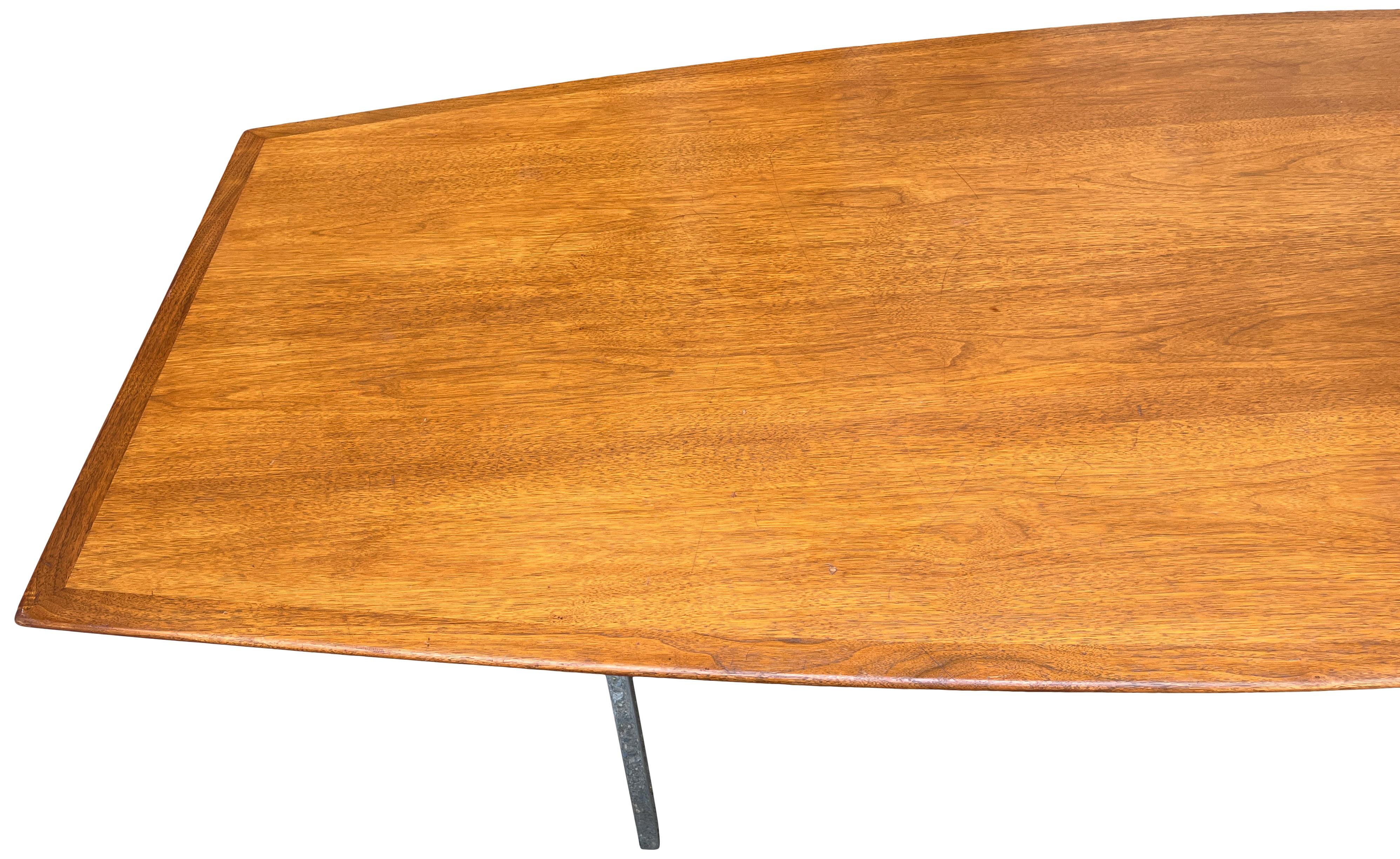 Monumental Florence Knoll Walnut Dining or Conference Table 8