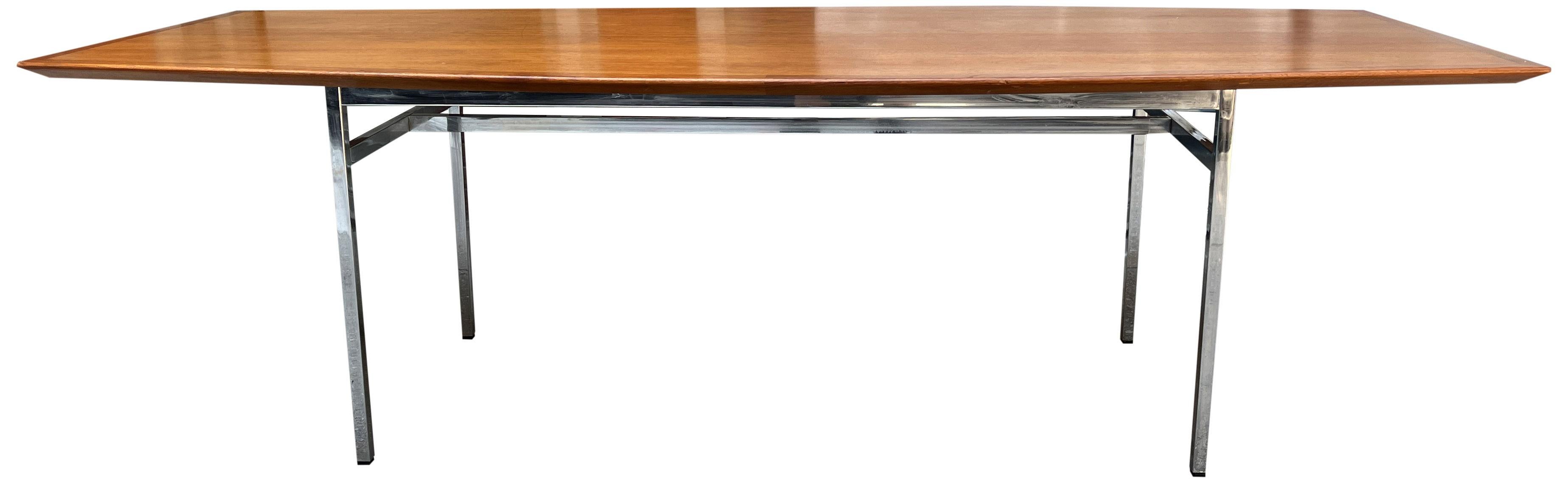 Monumental Florence Knoll Walnut Dining or Conference Table 10