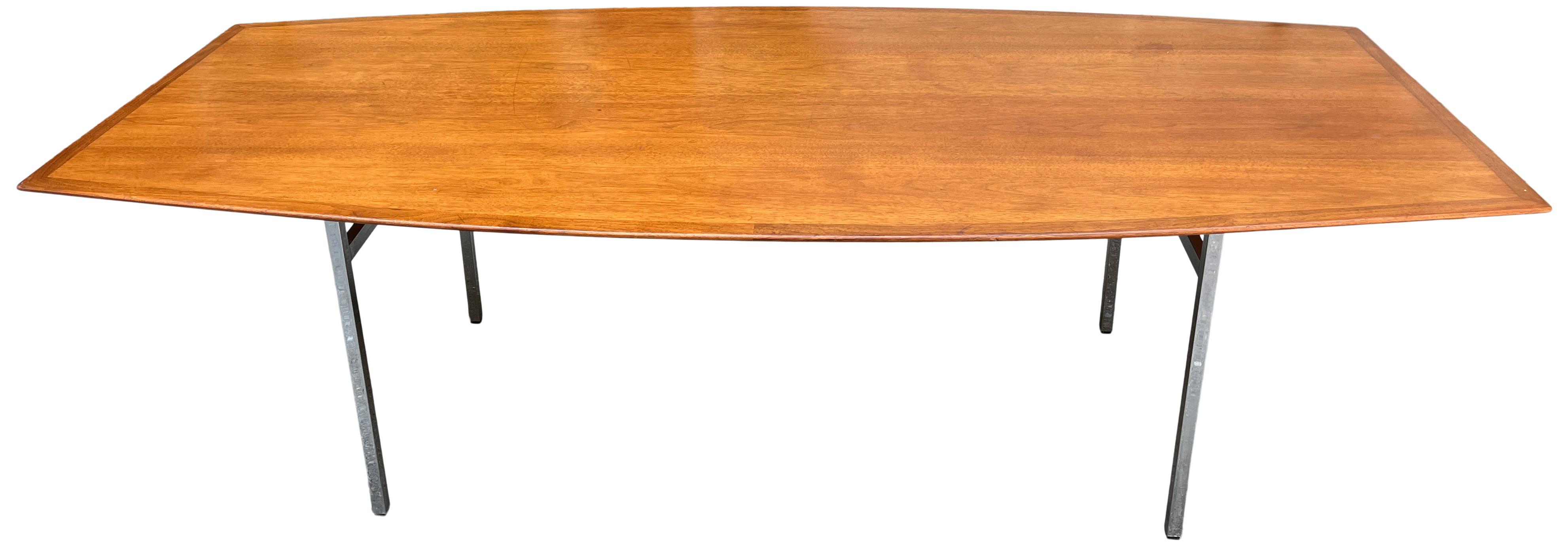 Mid-Century Modern Monumental Florence Knoll Walnut Dining or Conference Table