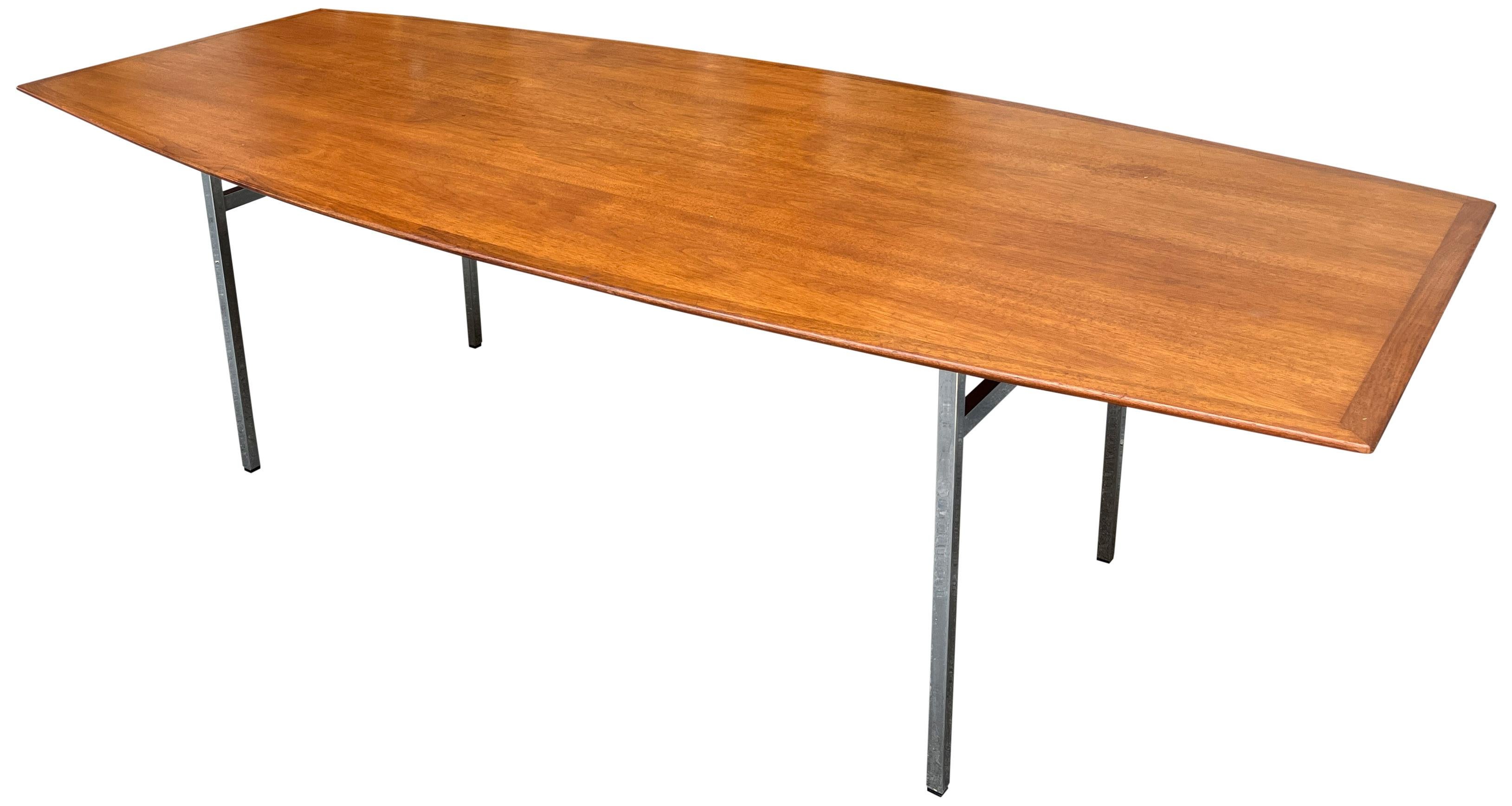 Monumental Florence Knoll Walnut Dining or Conference Table 1
