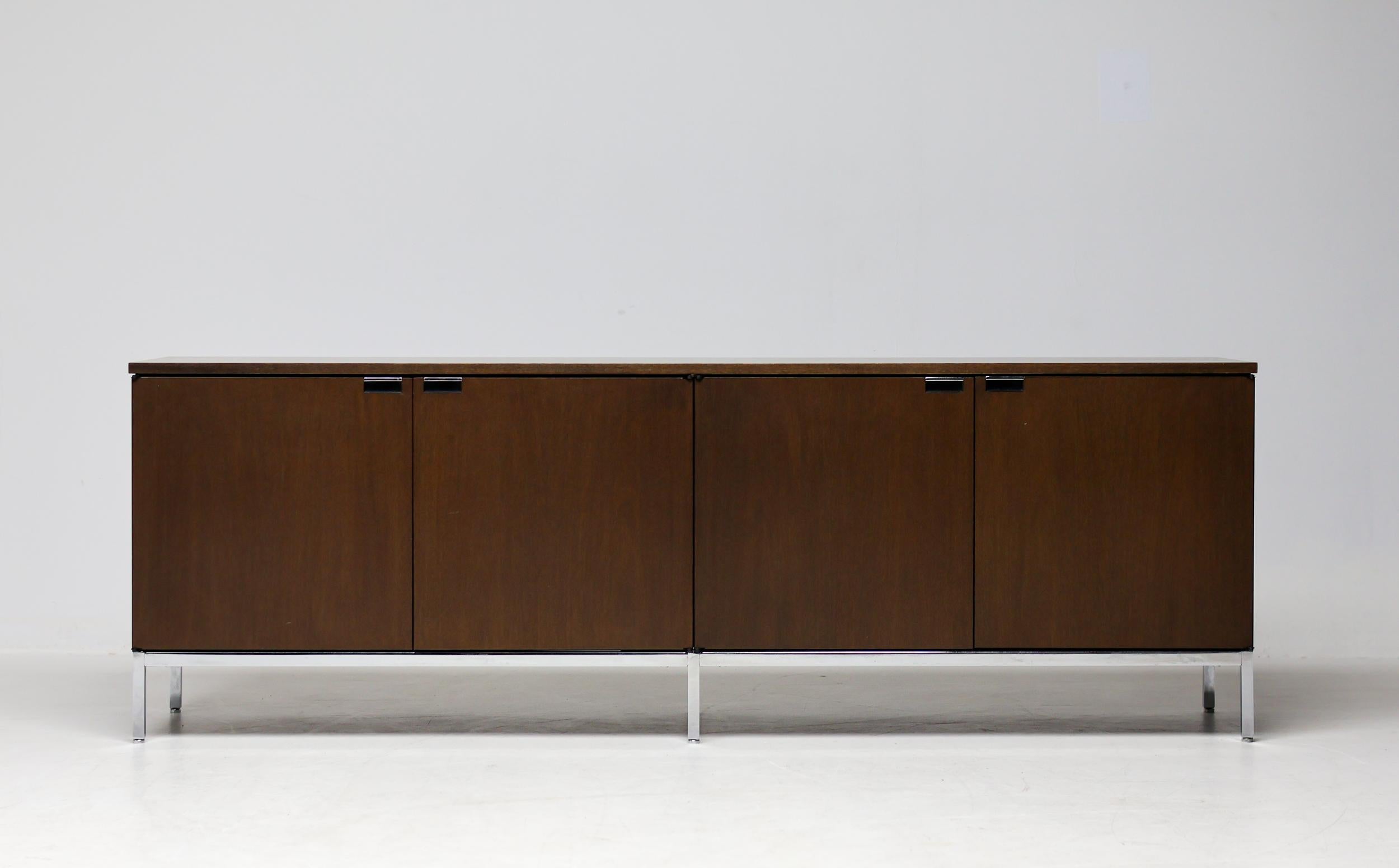 Florence Knoll Walnut Sideboard Mid Century Modern Executive Boardroom Storage For Sale 8