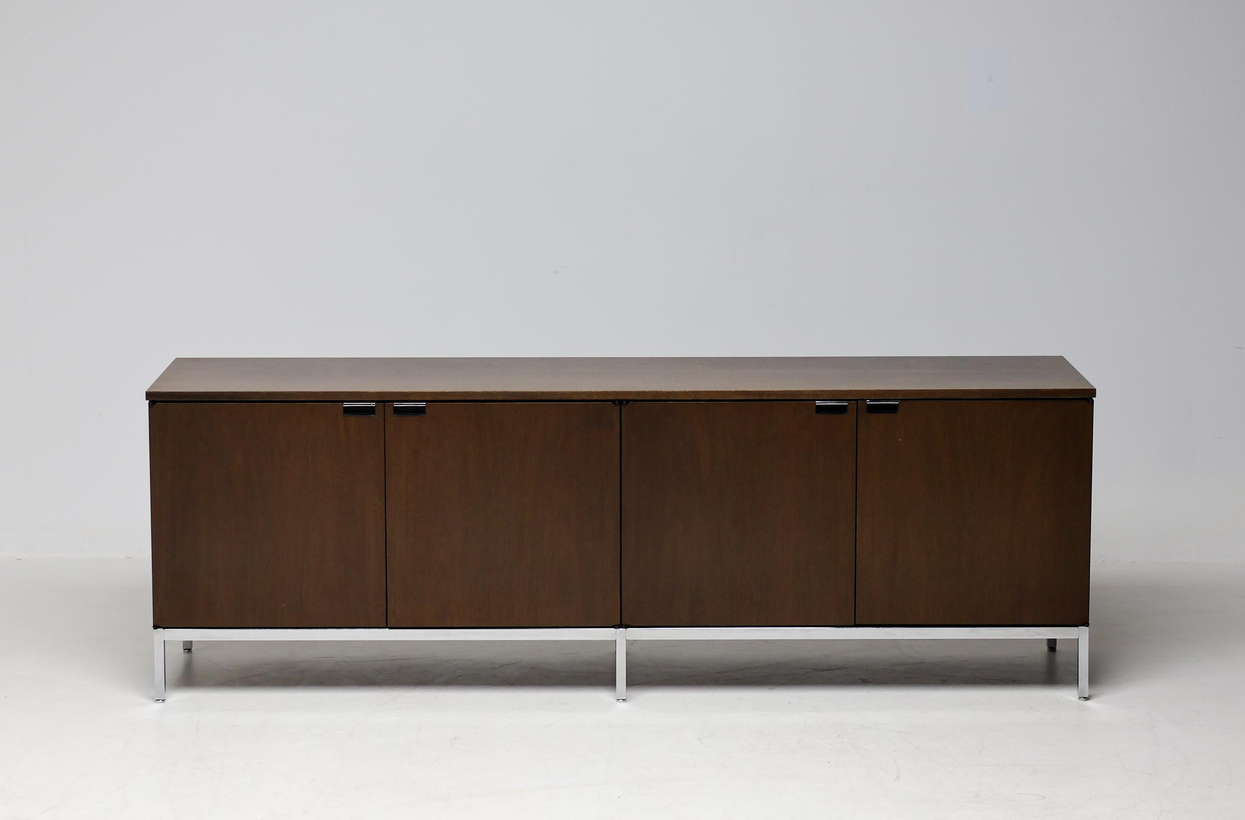 Mid-Century Modern Florence Knoll Walnut Sideboard Mid Century Modern Executive Boardroom Storage For Sale