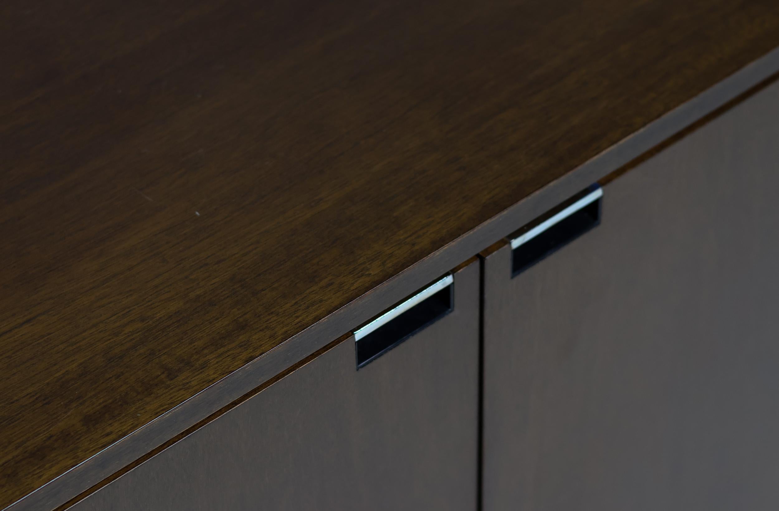 American Florence Knoll Walnut Sideboard Mid Century Modern Executive Boardroom Storage For Sale