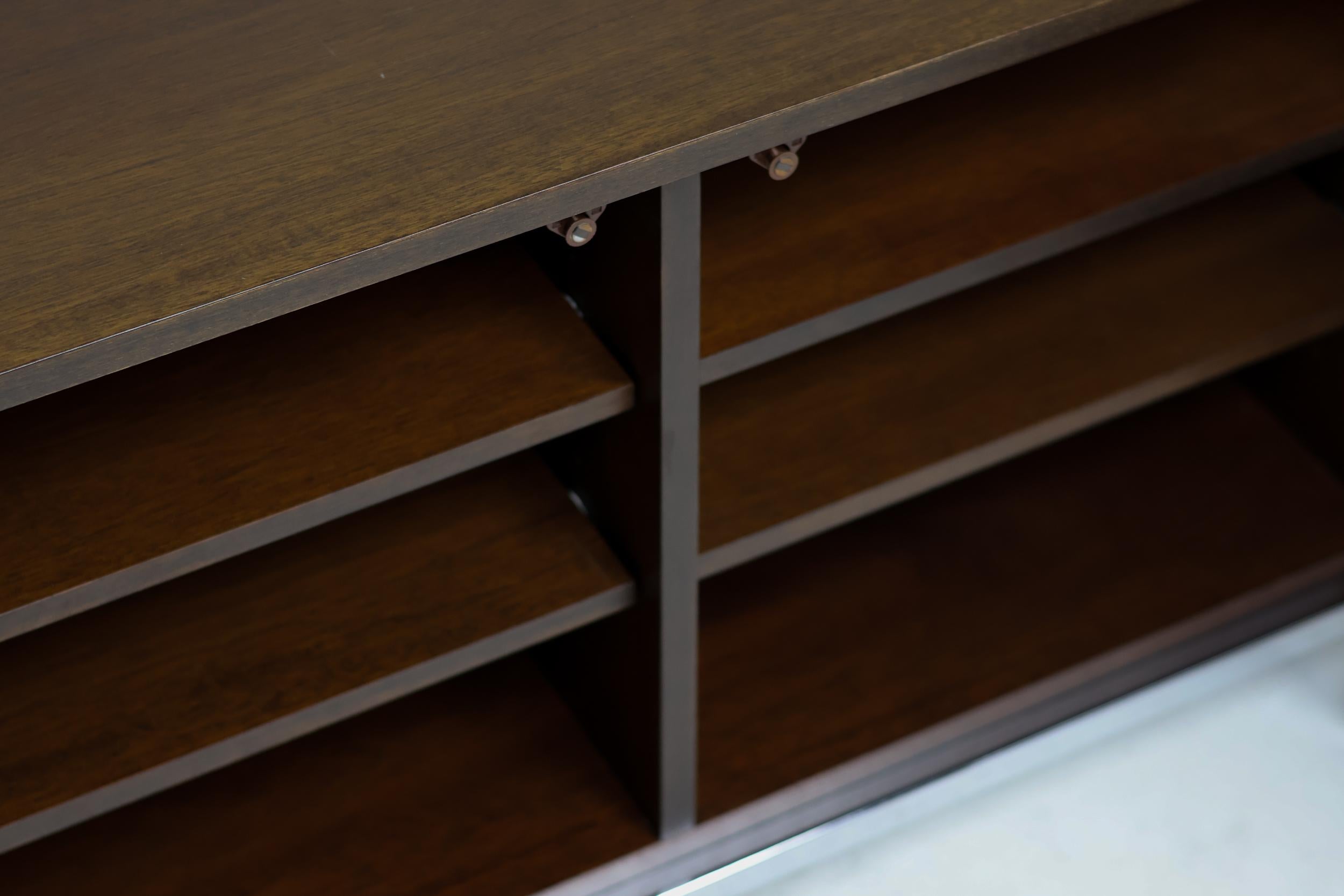 Florence Knoll Walnut Sideboard Mid Century Modern Executive Boardroom Storage For Sale 1